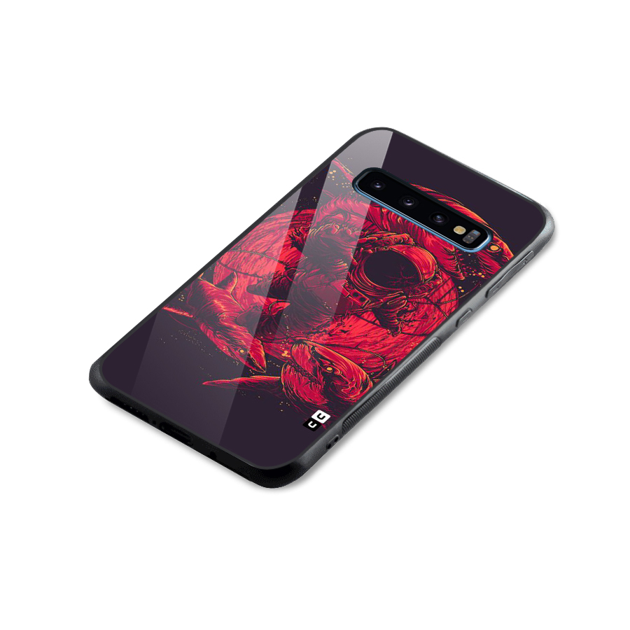 Coloured Spaceman Glass Back Case for Galaxy S10