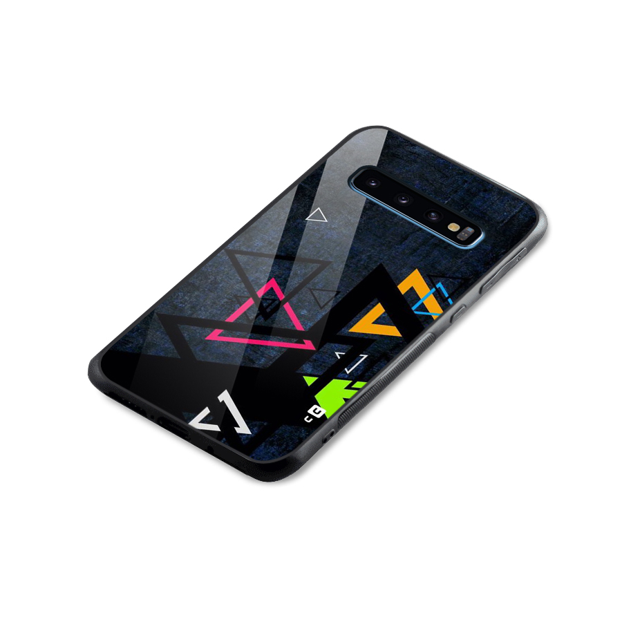 Coloured Triangles Glass Back Case for Galaxy S10