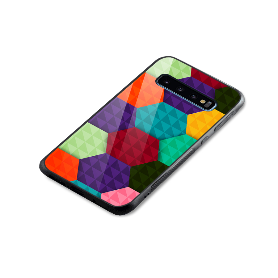 Colourful Abstract Glass Back Case for Galaxy S10