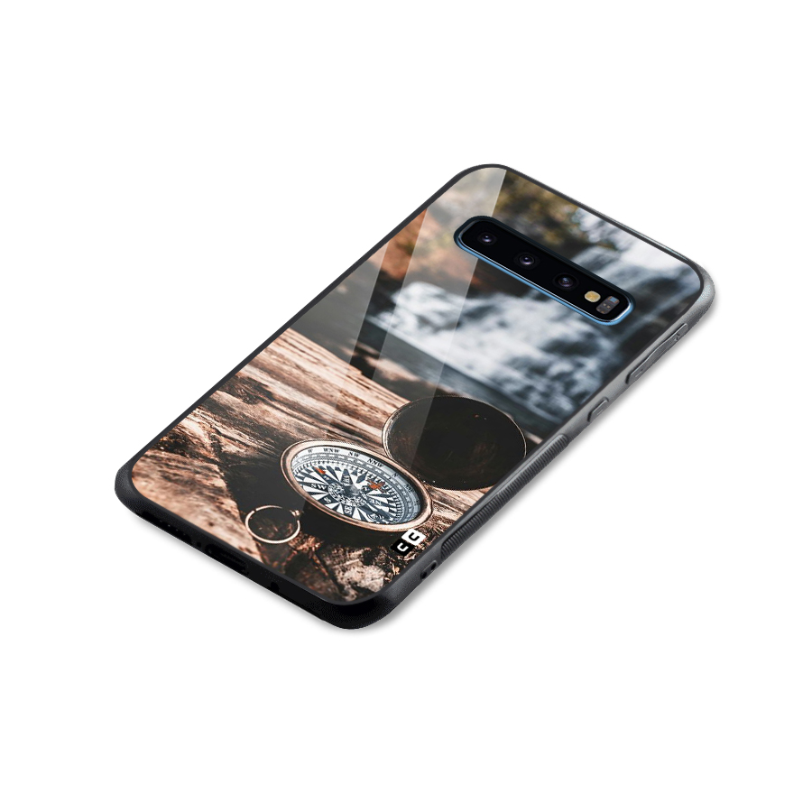 Compass Travel Glass Back Case for Galaxy S10