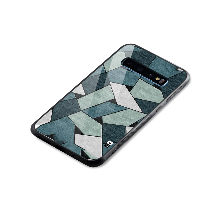 Concrete Green Abstract Glass Back Case for Galaxy S10