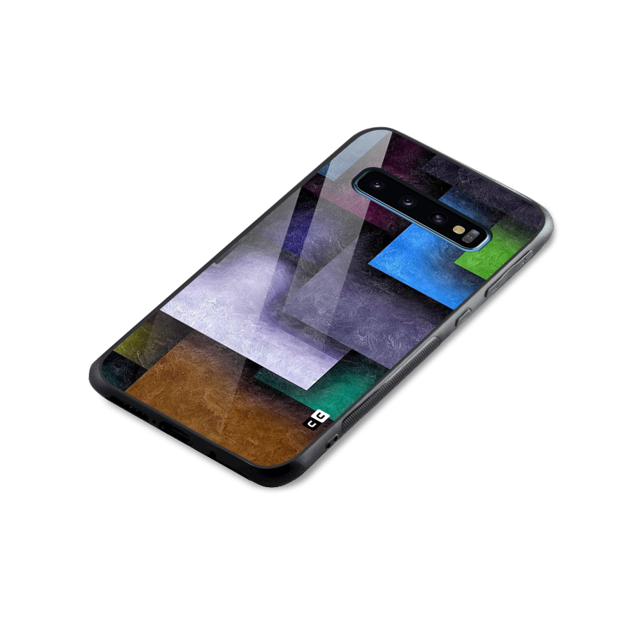 Concrete Squares Glass Back Case for Galaxy S10