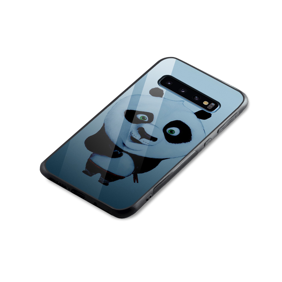 Confused Cute Panda Glass Back Case for Galaxy S10