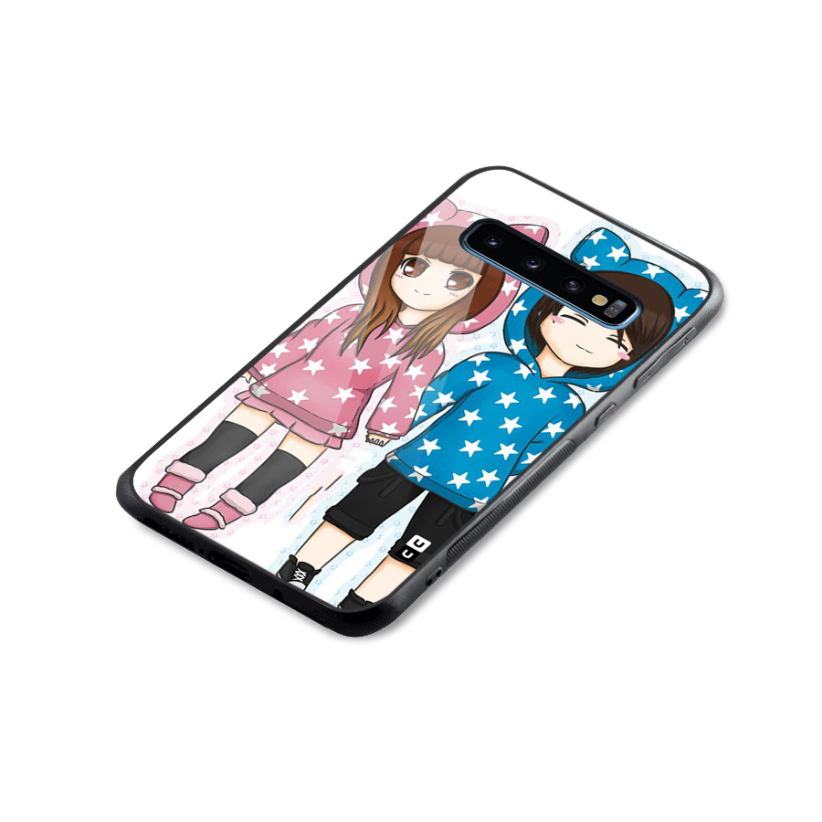 Couple In Stars Glass Back Case for Galaxy S10