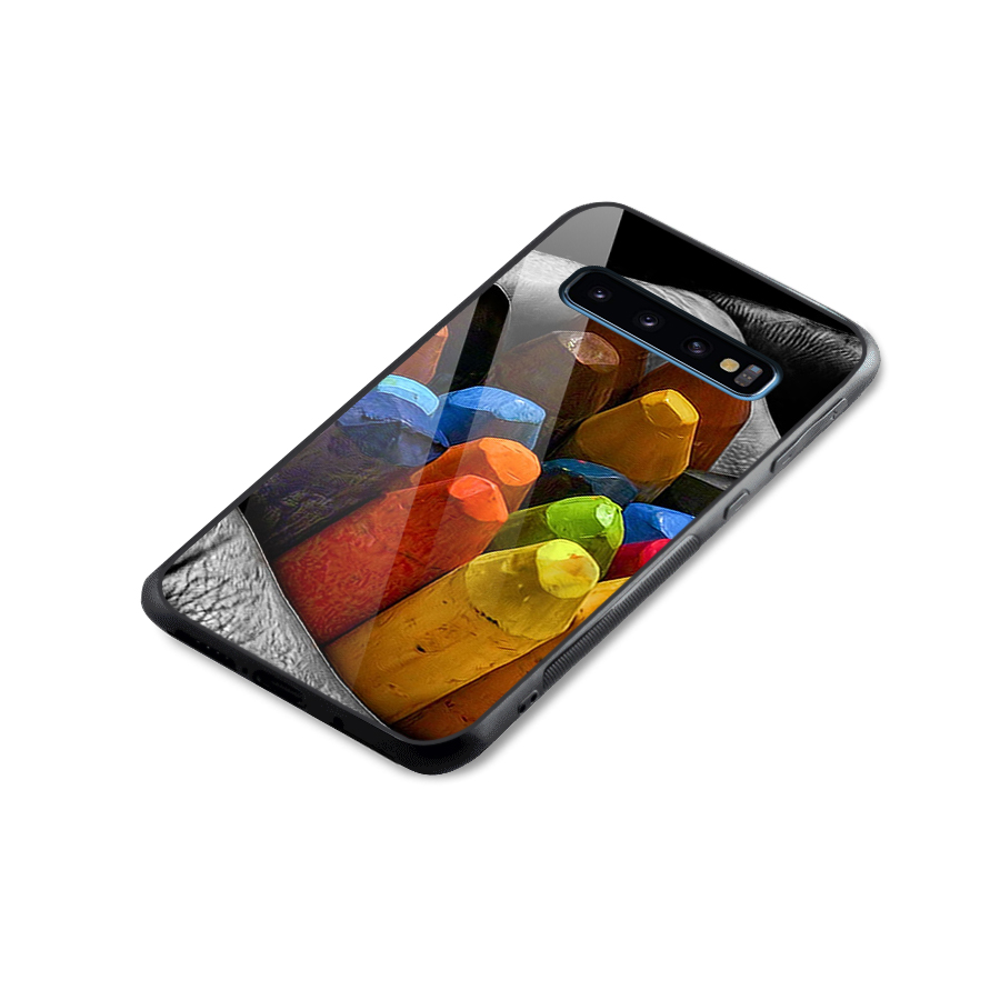 Crayons Beautiful Glass Back Case for Galaxy S10