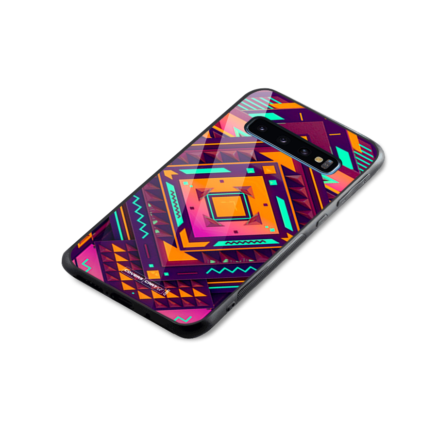 Creative Rhombus Glass Back Case for Galaxy S10