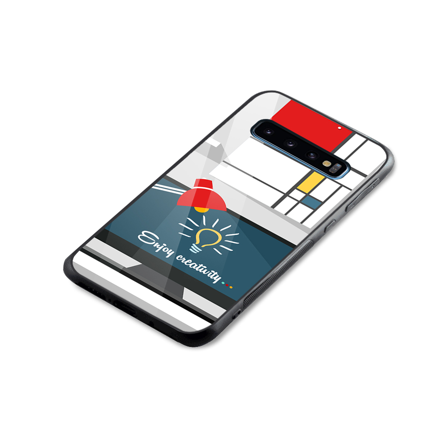 Creative Workspace Design Glass Back Case for Galaxy S10