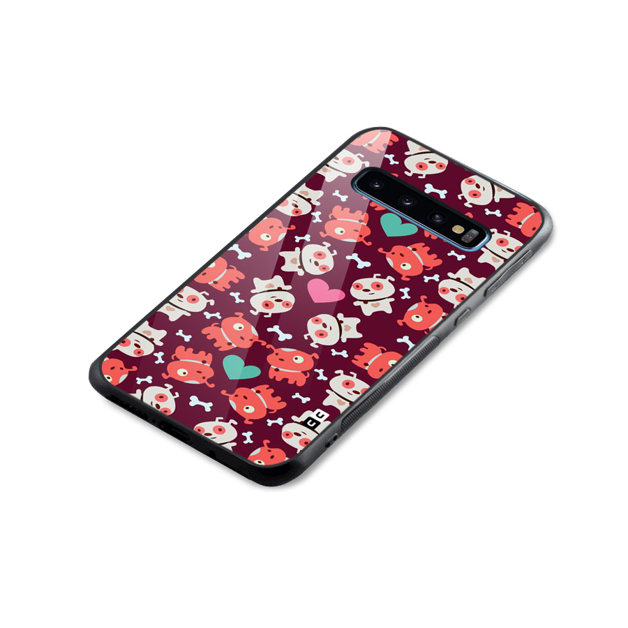 Cut Dog Design Glass Back Case for Galaxy S10