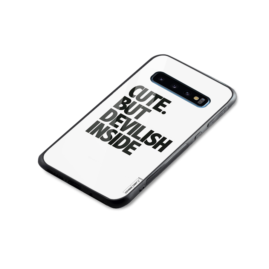 Cute But Devil Glass Back Case for Galaxy S10