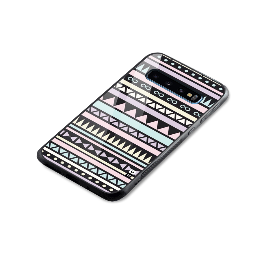 Cute Chev Pattern Glass Back Case for Galaxy S10