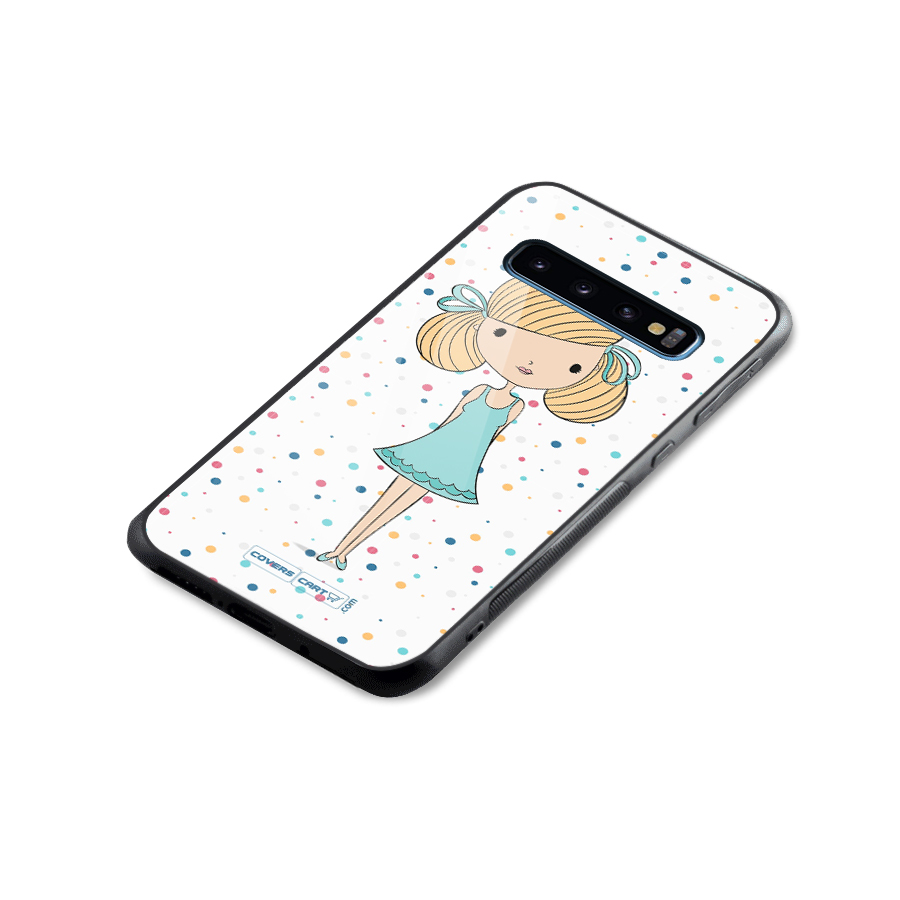 Cute Girl Glass Back Case for Galaxy S10