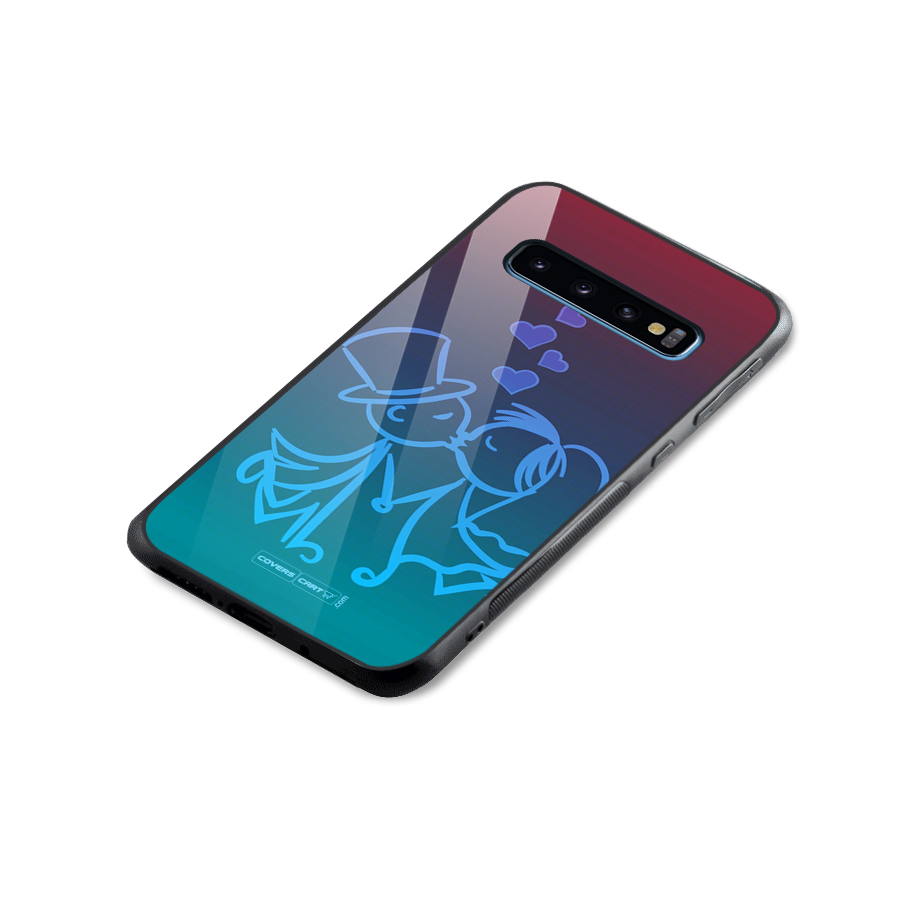 Cute Love Glass Back Case for Galaxy S10
