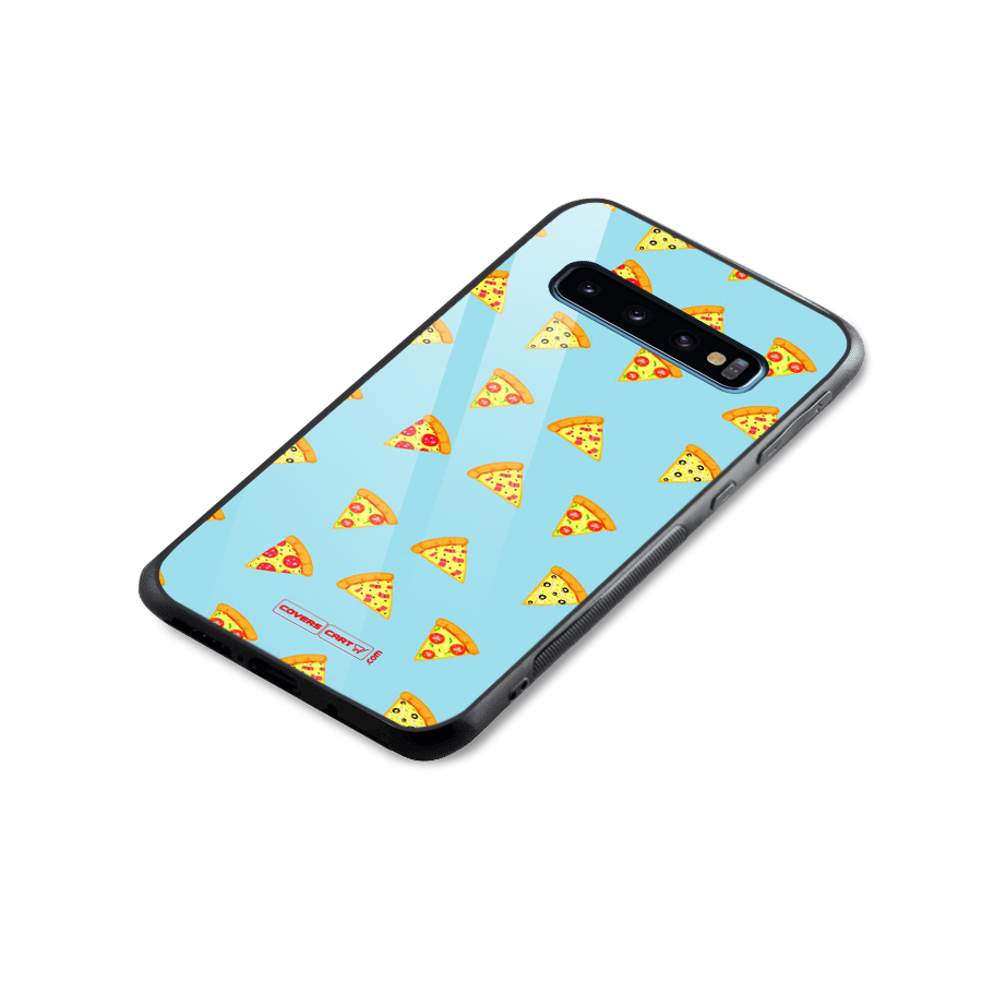 Cute Slices of Pizza Glass Back Case for Galaxy S10