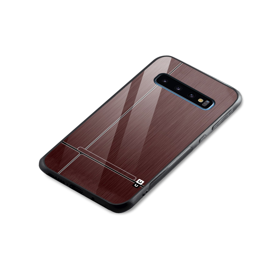 Dark Maroon Classic Design Glass Back Case for Galaxy S10
