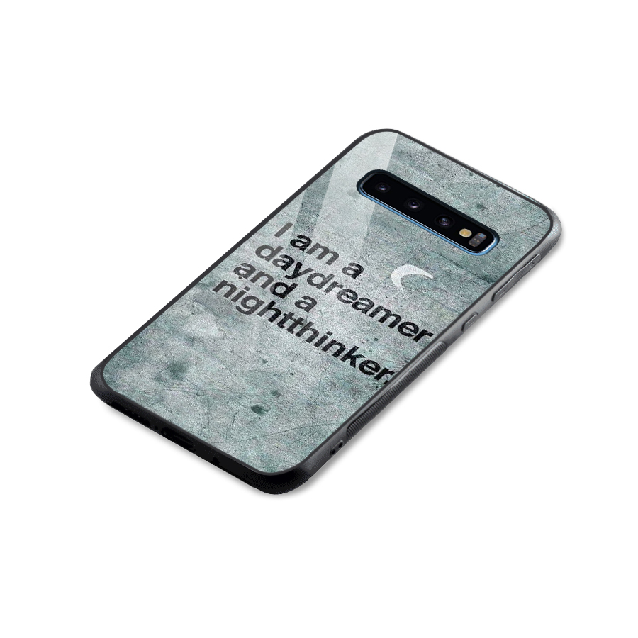Day Dreamer Night Thinker Glass Back Case for Galaxy S10