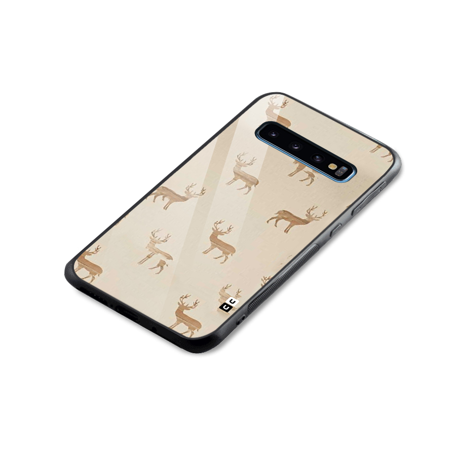 Deer Pattern Glass Back Case for Galaxy S10
