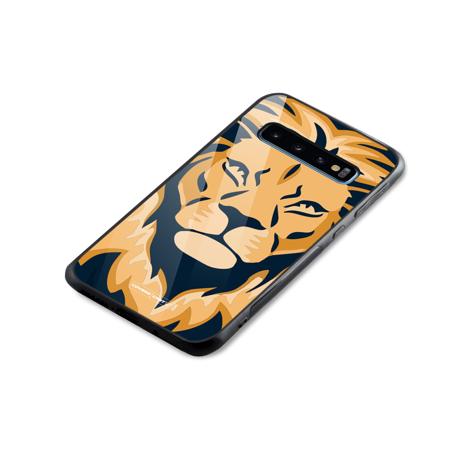Designer Lion Glass Back Case for Galaxy S10