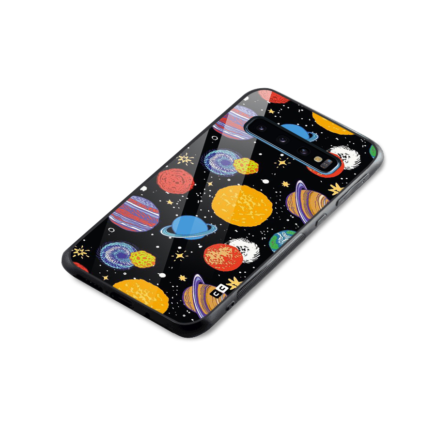 Designer Planets Glass Back Case for Galaxy S10
