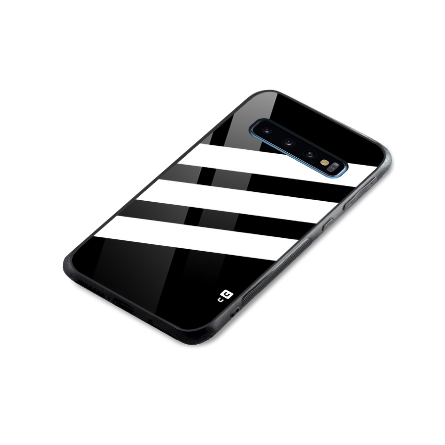 Diagonal Classic Stripes Glass Back Case for Galaxy S10