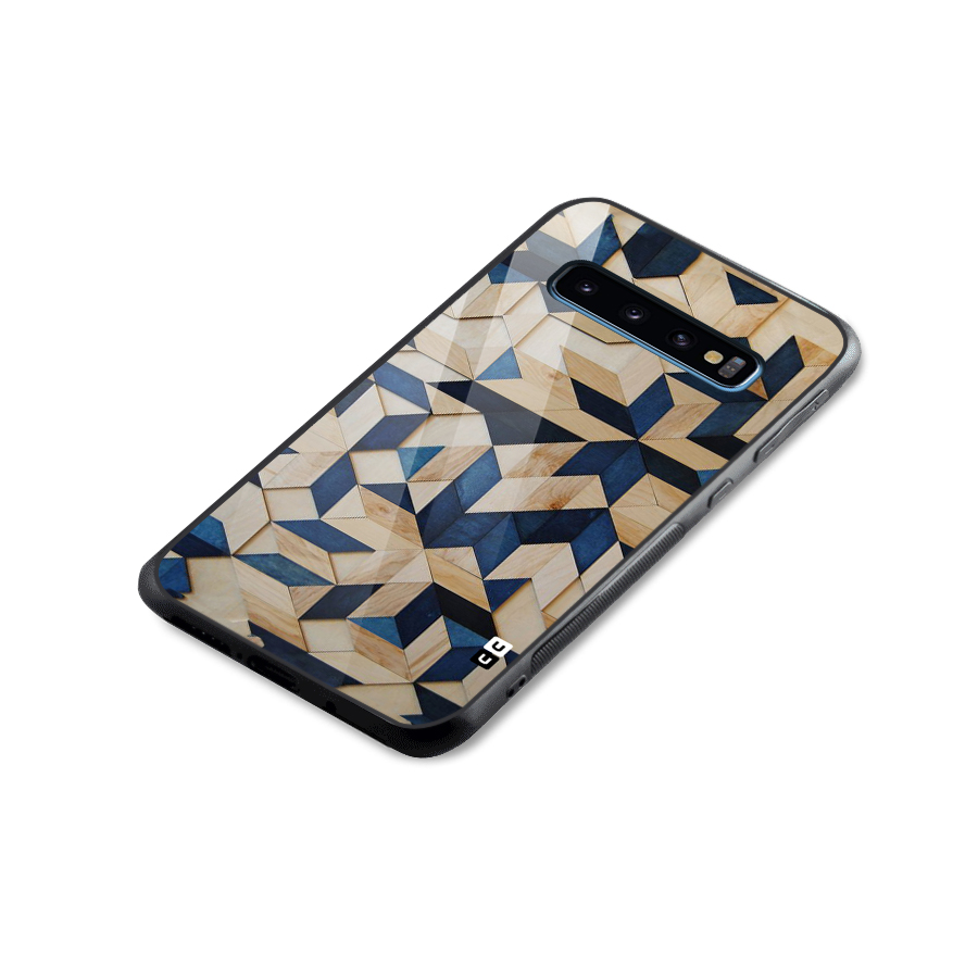 Disorted Wood Blue Glass Back Case for Galaxy S10