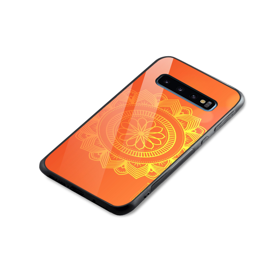 Diwali Rangoli Glass Back Case for Galaxy S10