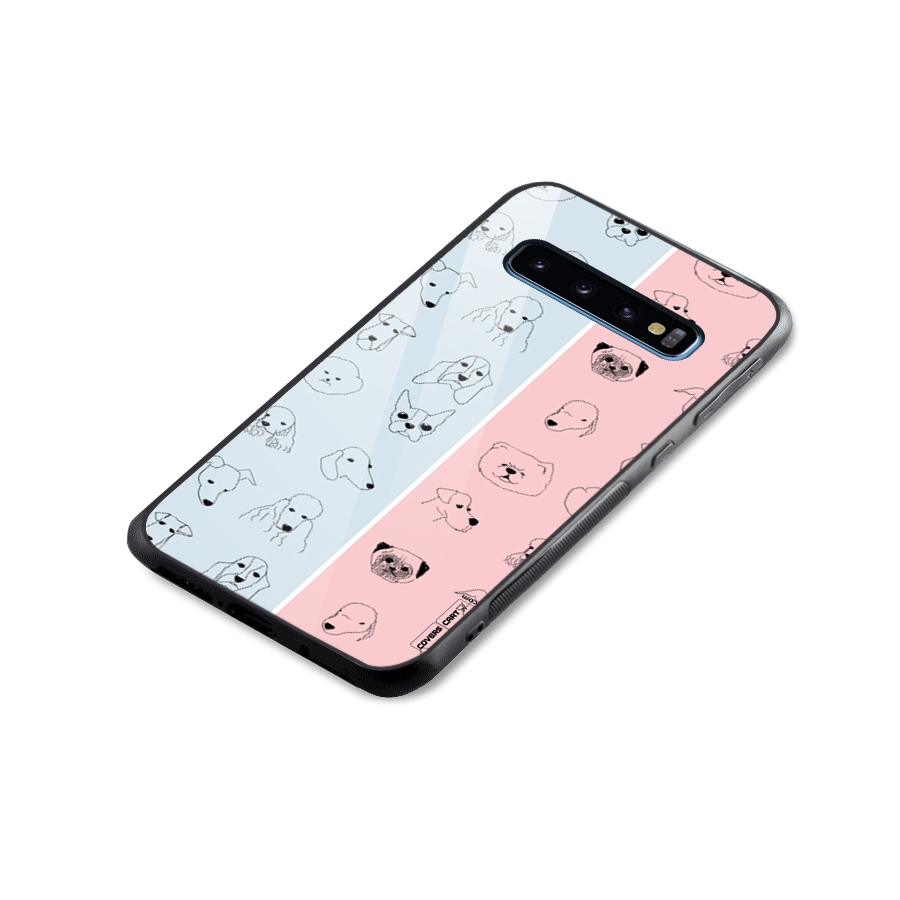 Dog Cat And Cow Glass Back Case for Galaxy S10