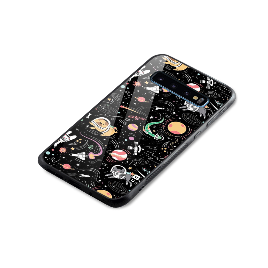 Dog Planetarium Glass Back Case for Galaxy S10