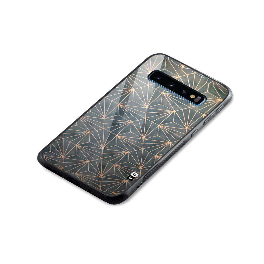 Dotted Lines Pattern Glass Back Case for Galaxy S10