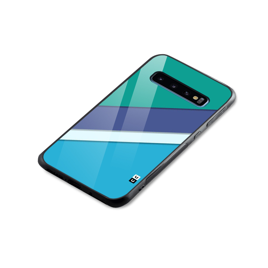 Elegant Colored Stripes Glass Back Case for Galaxy S10