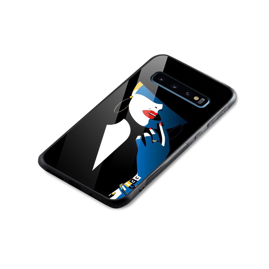 Elegant Woman Glass Back Case for Galaxy S10