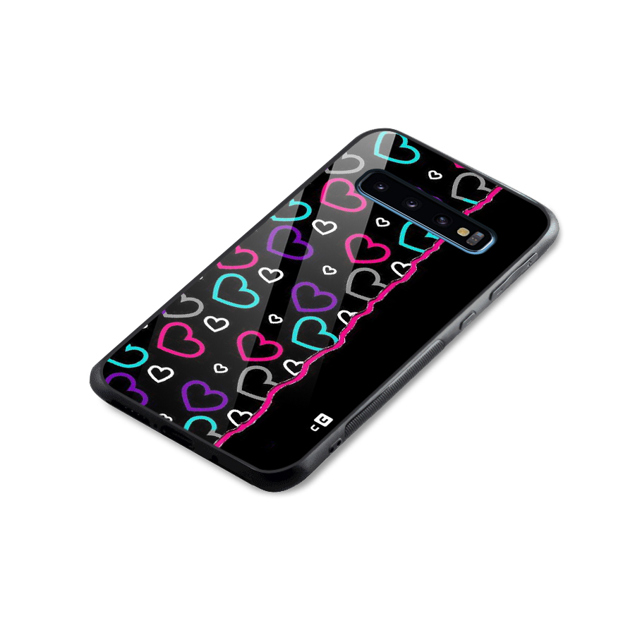Empty Hearts Glass Back Case for Galaxy S10