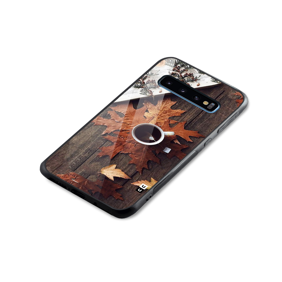 Fall Leaf Coffee Glass Back Case for Galaxy S10