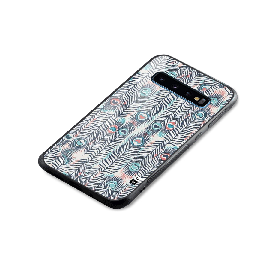 Feather Art Glass Back Case for Galaxy S10