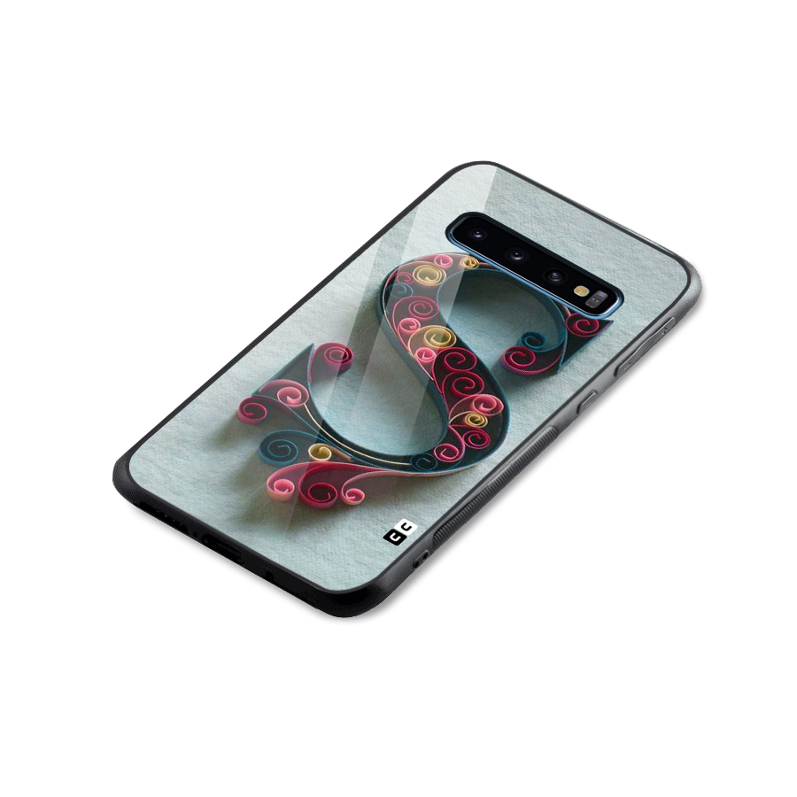 Floral Alphabet Glass Back Case for Galaxy S10