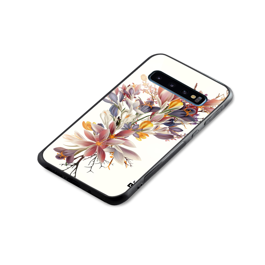 Floral Bouquet Glass Back Case for Galaxy S10