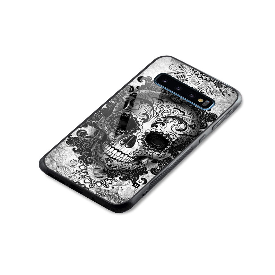 Floral Ghost Glass Back Case for Galaxy S10