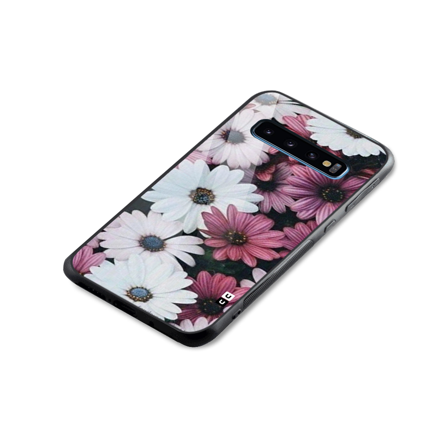 Floral Shades Pink Glass Back Case for Galaxy S10
