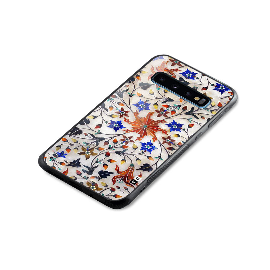 Floral Vintage Bloom Glass Back Case for Galaxy S10