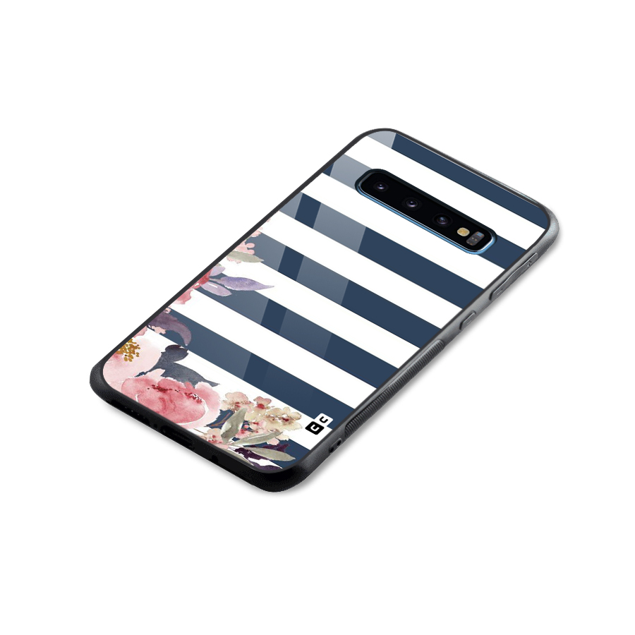 Floral Water Art Glass Back Case for Galaxy S10