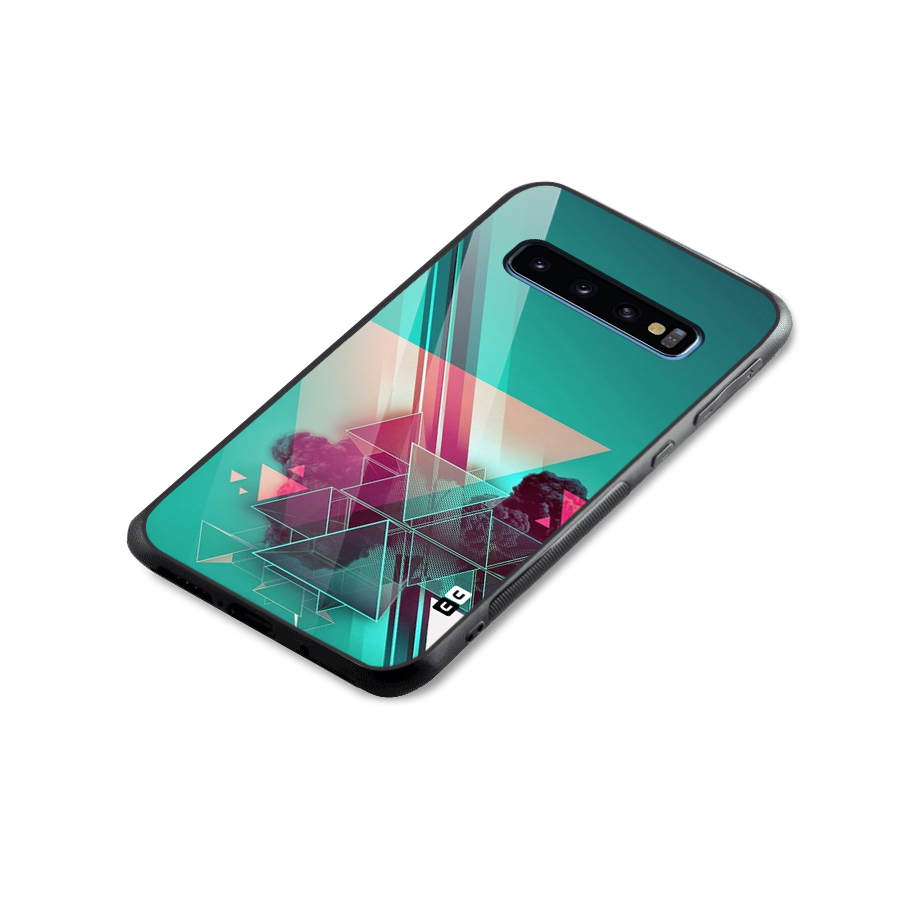 Floroscent Abstract Glass Back Case for Galaxy S10