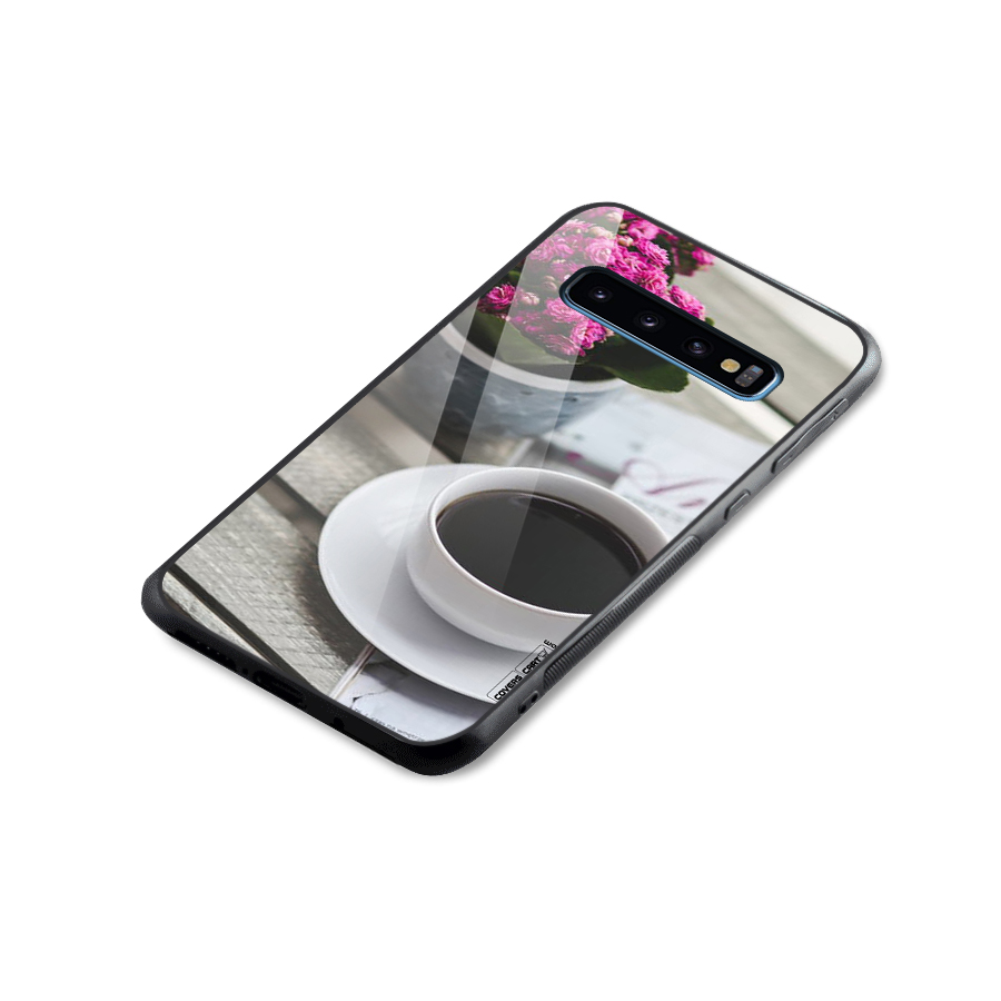Flower And Blend Glass Back Case for Galaxy S10
