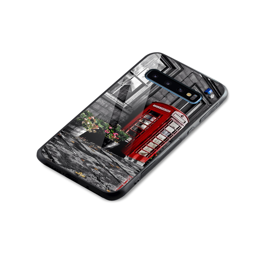 Flower And Booth Glass Back Case for Galaxy S10