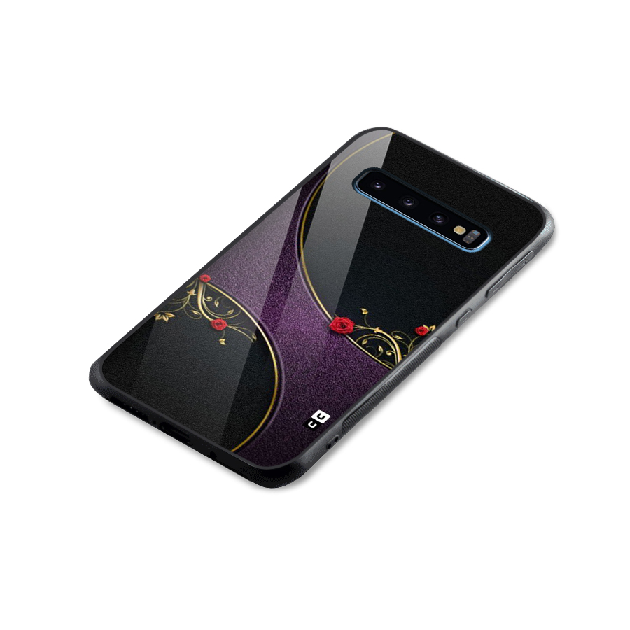 Flower Curves Glass Back Case for Galaxy S10