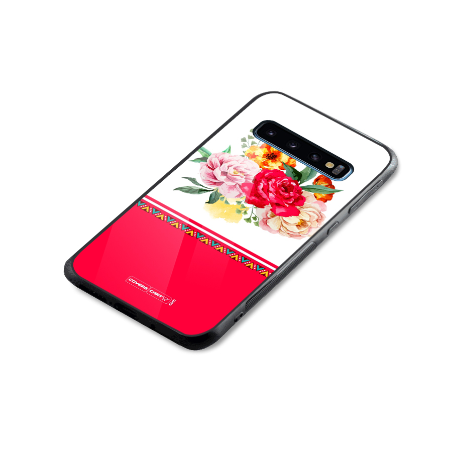 Flower Fusion Glass Back Case for Galaxy S10