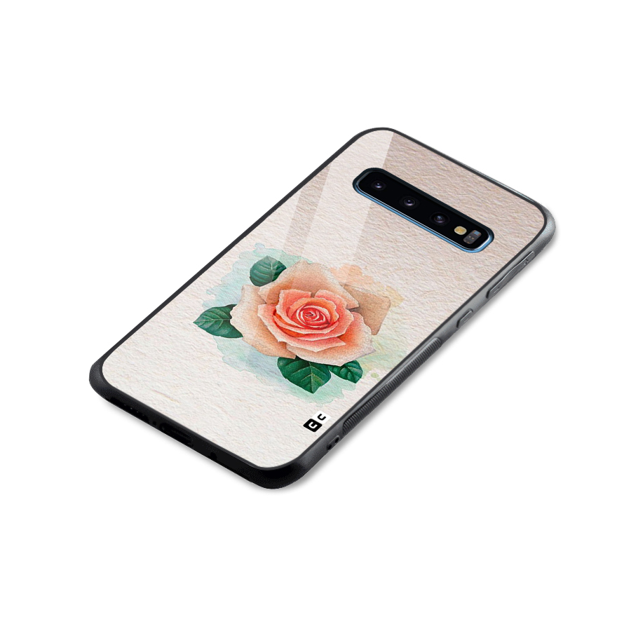 Flower Water Art Glass Back Case for Galaxy S10