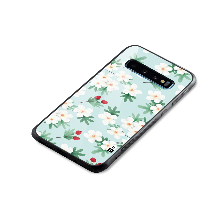 Flowers Pastel Glass Back Case for Galaxy S10