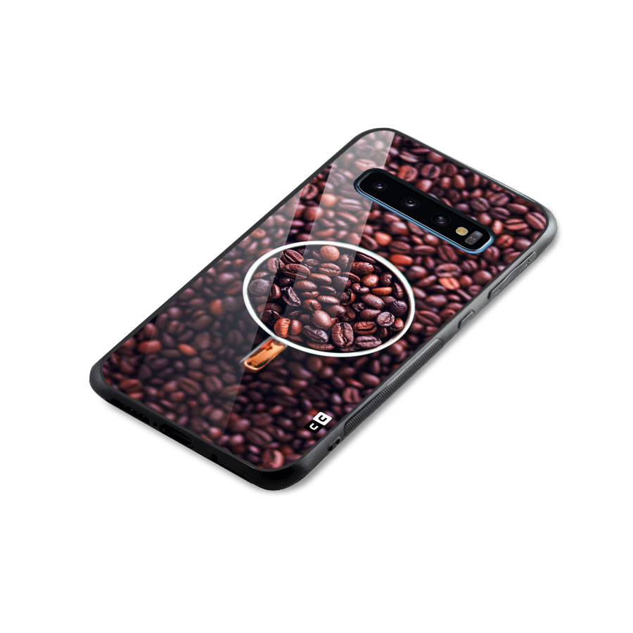 Focus Coffee Beans Glass Back Case for Galaxy S10
