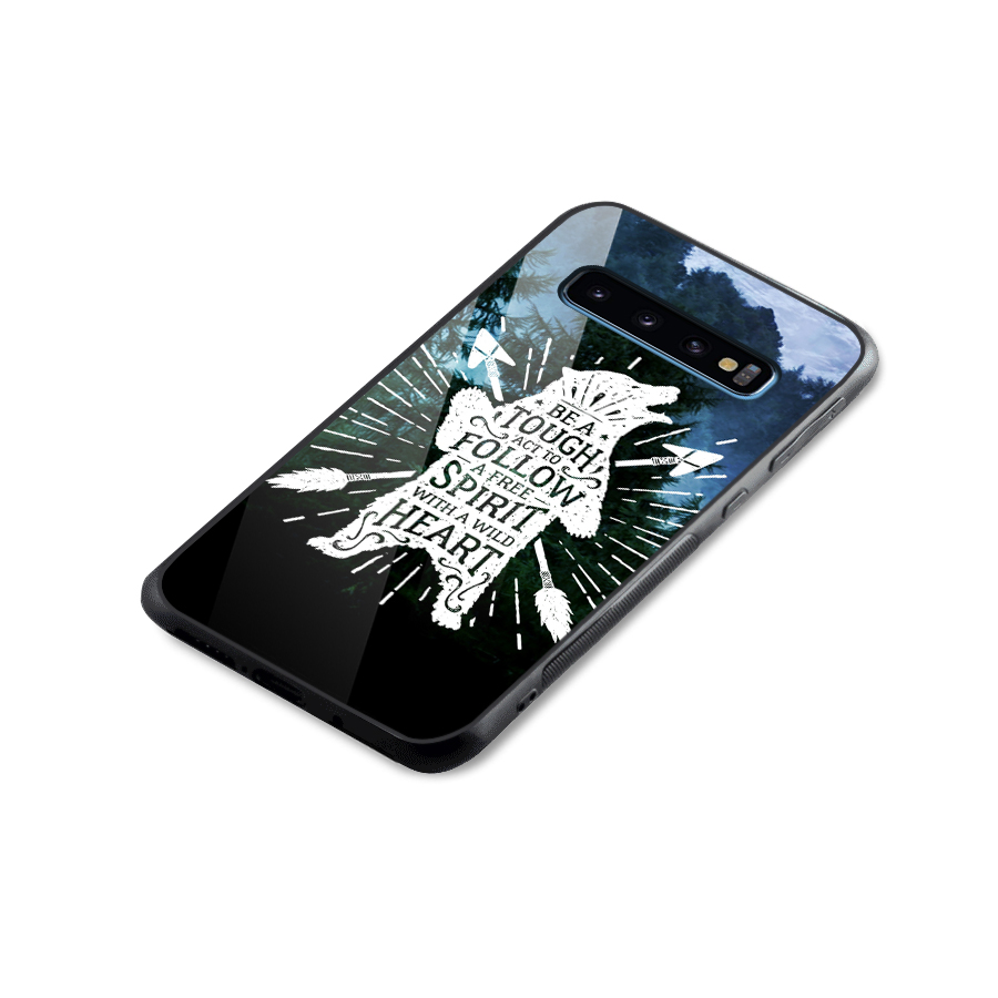 Follow Spirit Heart Glass Back Case for Galaxy S10