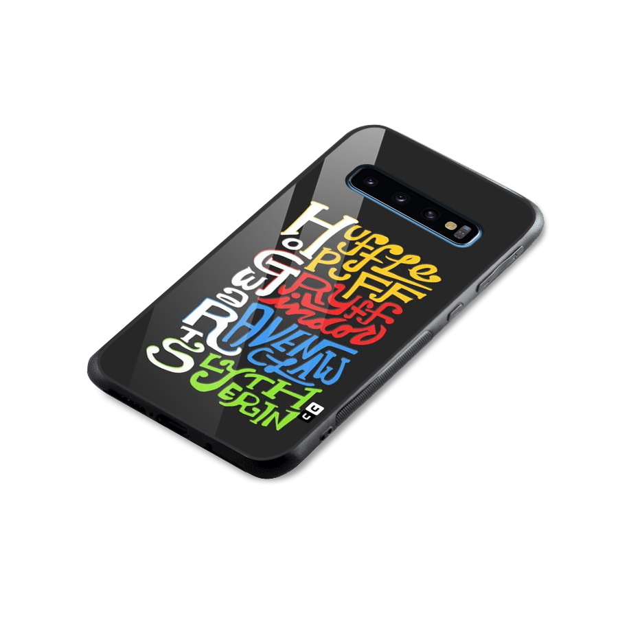 Four Colored Homes Glass Back Case for Galaxy S10
