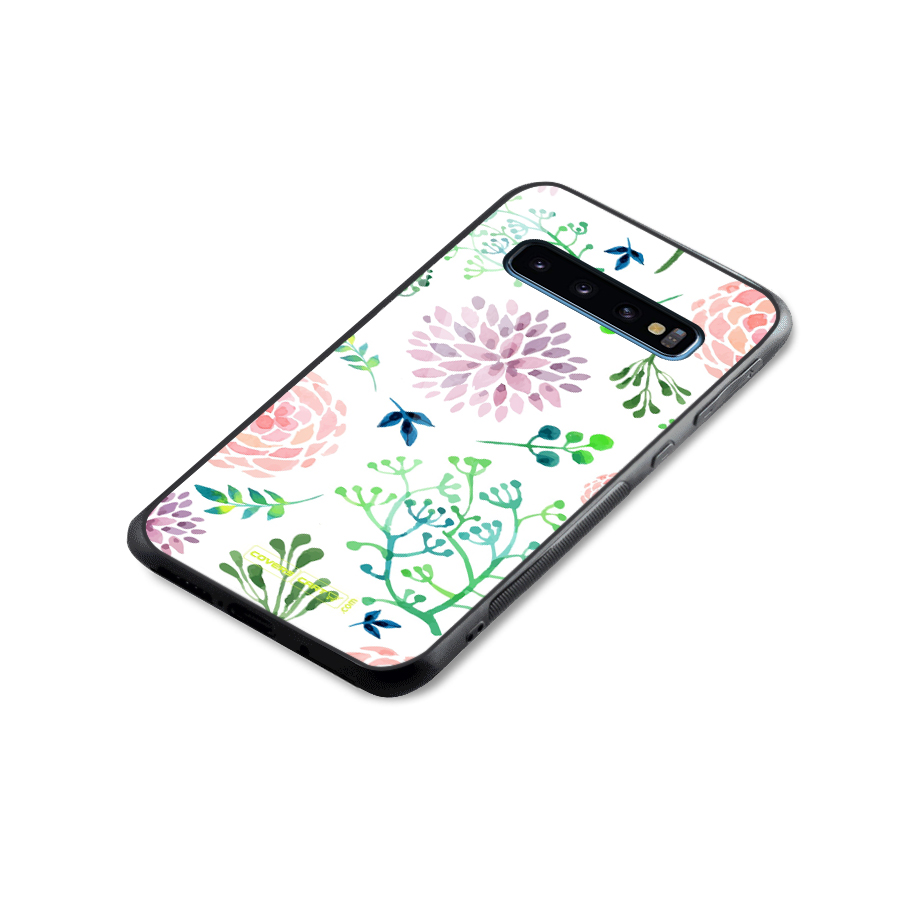 Fresh Floral Glass Back Case for Galaxy S10